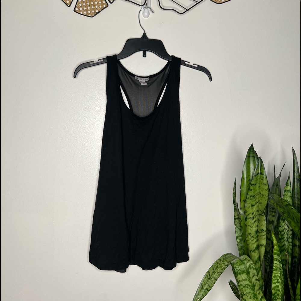 Black forever 21 tank top with mesh back